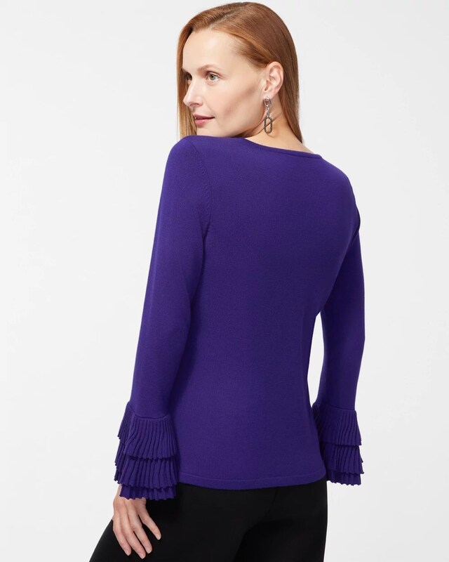 Pleat Cuff Pullover Sweater - image 3